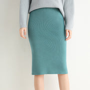 Knitted skirt wrap hip skirt