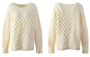 Cable Pullover Sweater Women's Clothing