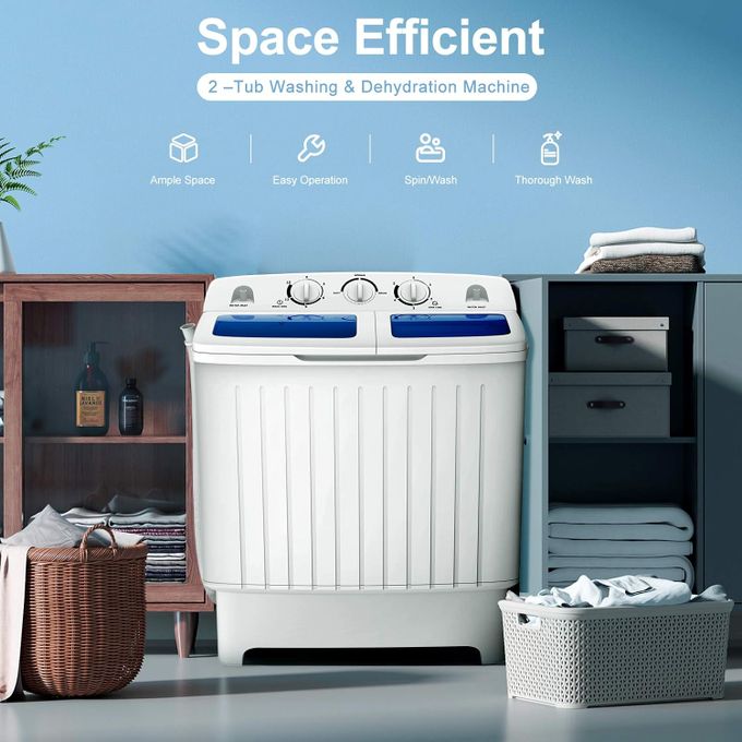 SPJ 7kg Twin Tub Washing Machine - White