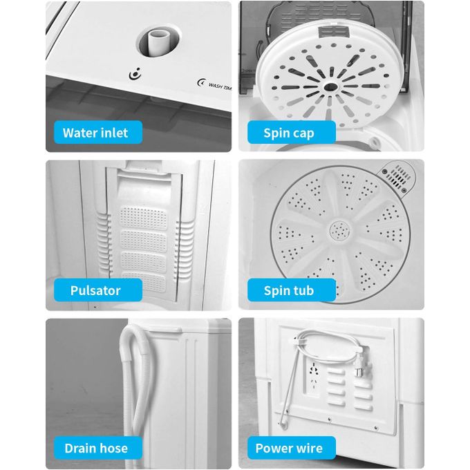 SPJ 7kg Twin Tub Washing Machine - White