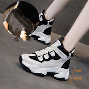 Women's cotton shoes with increased leather