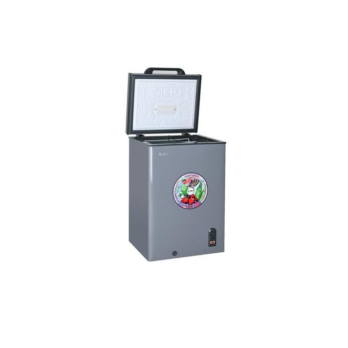 SPJ 130L Deep Freezer / Chest Freezer – Energy Saving, Low Noise, Fast Freezing, Lockable Lid – Grey