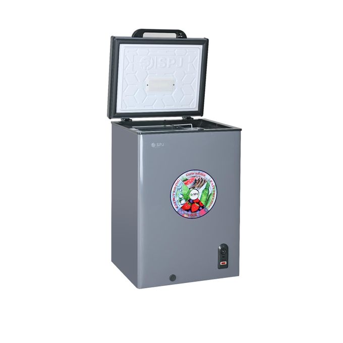 SPJ 130L Deep Freezer / Chest Freezer – Energy Saving, Low Noise, Fast Freezing, Lockable Lid – Grey