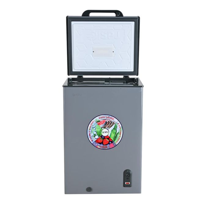 SPJ 130L Deep Freezer / Chest Freezer – Energy Saving, Low Noise, Fast Freezing, Lockable Lid – Grey