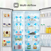 Hisense 560 Liters Side By Side Refrigerator RC-56WS4S2 - Silver 3 Yrs Wrnty