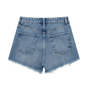 Women's American Retro Fashion Slimming High Waist Denim Shorts