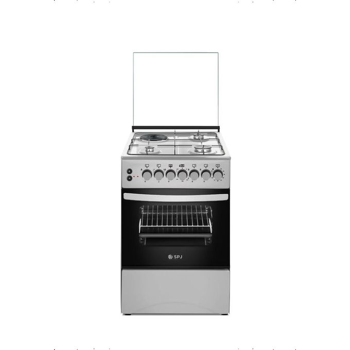 SPJ 50X50cm 3 Gas 1 Electric Premium Cooker With Electric Oven – Black/Silver (3YR WRTY)