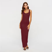 Women' s Long Polyester Spandex Dress
