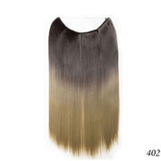 S-noilite 20 inches Invisible Wire No Clips in Hair Extensions Secret Fish Line Hairpieces Silky Straight Synthetic
