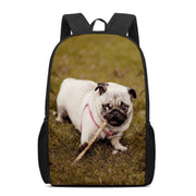 Pug Dog Custom Pattern Student Backpack