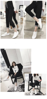Korean Style Small White Shoes Leather Flat Casual All-Match Single Shoes Sports Shoes Women