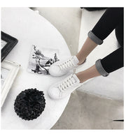 Korean Style Small White Shoes Leather Flat Casual All-Match Single Shoes Sports Shoes Women