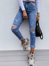 Winter Hot-Selling Ladies Jeans Ripped Holes Are Thinner Ladies Jeans Trousers