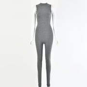 Autumn And Winter  Fashionable European And American Style Women Sexy Skinny Sleeveless Jumpsuit