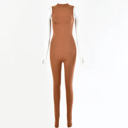Autumn And Winter  Fashionable European And American Style Women Sexy Skinny Sleeveless Jumpsuit