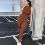 Autumn And Winter  Fashionable European And American Style Women Sexy Skinny Sleeveless Jumpsuit