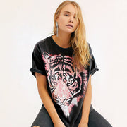 Pure Cotton Black Printing Fashion Casual T-Shirt