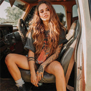 Pure Cotton Black Printing Fashion Casual T-Shirt