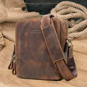 Black Angel  Retro Crazy Horse Cowhide Men's Shoulder Bag Leather Men's Messenger Bag
