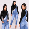 Women's Suspenders Ripped Jeans Trousers