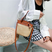 Fashion Straw Bag One-Shoulder Messenger Bag Portable Beach Bag