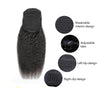 Kinky Straight Human Hair With A Ponytail In The Hair