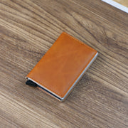 Shield Anti-theft Brush Ultra-thin Credit Card Aluminum Alloy Card Case Metal Men's Multi-card Wallet