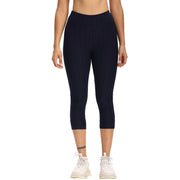 Women Cropped High Waisted Yoga Pants Bubble Hip Butt Lifting Leggings