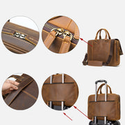 MVA Briefcase, Leather Men's Business Handbag, First Layer Leather Laptop Business Bag, Spot