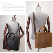 MVA Briefcase, Leather Men's Business Handbag, First Layer Leather Laptop Business Bag, Spot