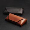 Handmade Japanese Crazy Horse Leather Brown PU Leather Plus Retro Art Anti-compression Myopia Sunglasses Sunglasses Case