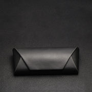 Handmade Japanese Crazy Horse Leather Brown PU Leather Plus Retro Art Anti-compression Myopia Sunglasses Sunglasses Case