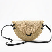 Straw Woven Bag Shoulder Messenger Bag Saddle Bag Raffia