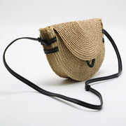 Straw Woven Bag Shoulder Messenger Bag Saddle Bag Raffia