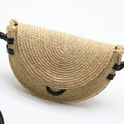 Straw Woven Bag Shoulder Messenger Bag Saddle Bag Raffia