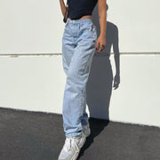 Women's Trousers Back Big Butterfly Print Drape Straight-leg Jeans Women Casual Trousers