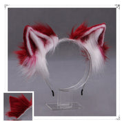 A Drop-In Japanese Lolita Headwear Cat Ears Fox Plush Hairpin Hair Accessories Hand-Made Simulation Beast Ears Headband