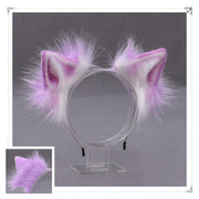 A Drop-In Japanese Lolita Headwear Cat Ears Fox Plush Hairpin Hair Accessories Hand-Made Simulation Beast Ears Headband