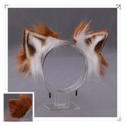 A Drop-In Japanese Lolita Headwear Cat Ears Fox Plush Hairpin Hair Accessories Hand-Made Simulation Beast Ears Headband