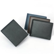 Carbon Fiber Pattern Anti-Theft Leather Men'S Wallet