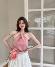 Sweet French Wears A Halterneck Top With An Inside