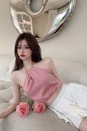 Sweet French Wears A Halterneck Top With An Inside