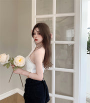 Sweet French Wears A Halterneck Top With An Inside