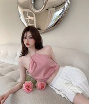 Sweet French Wears A Halterneck Top With An Inside