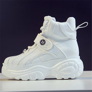 European Women's Shoes Spring New Sports Shoes Women's Thick-Soled Inner Increase High-Top Hip-Hop Casual Shoes Women