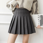 Women's Brown Woolen Pleated Skirt Skirt