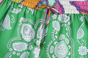 BB European And American Style Women's Bowknot Patchwork Shirt 3201221 Printed Shorts 3375220