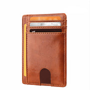 Card Holder Leather Foreign Trade Men RFID Anti-theft Swiping European And American Card Holder Male Amazon Hot Products Card Holder