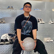 Kaalixto Phantom Short-sleeved T-shirt Mens Tide Ins Trend Cotton Loose Couple Clothes