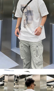 Kaalixto Phantom Short-sleeved T-shirt Mens Tide Ins Trend Cotton Loose Couple Clothes